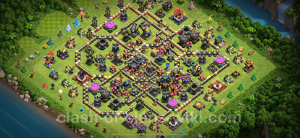 TH17 Anti 3 Stars Base Plan with Link, Hybrid, Copy Town Hall 17 Base Design 2025, #2569