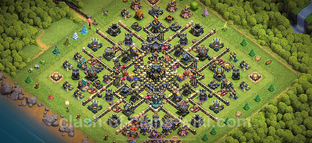 TH17 Trophy Base Plan with Link, Copy Town Hall 17 Base Design 2025, #2646