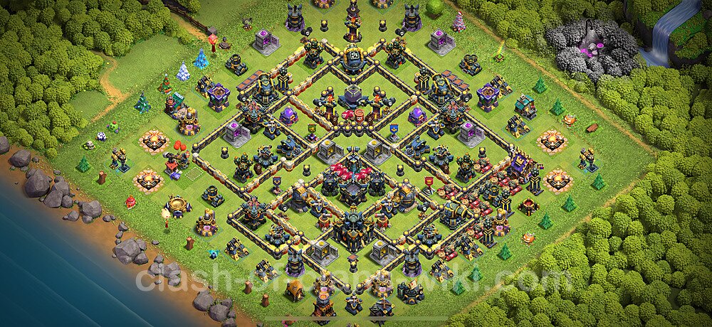 TH17 Anti 3 Stars Base Plan with Link, Hybrid, Copy Town Hall 17 Base Design 2025, #2693