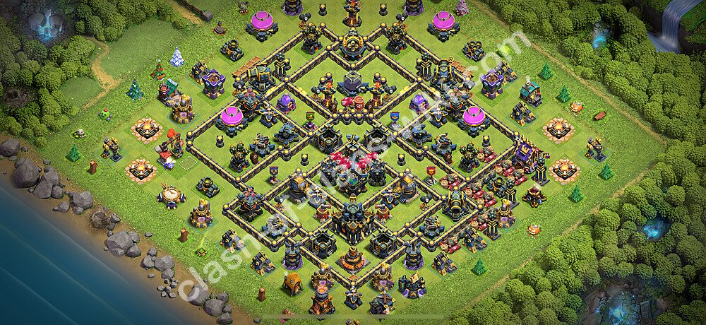 Die Anti 3 Sterne Base RH17 + Link, Hybrid 2025 - COC Rathaus 17 Kopieren Base, #2693