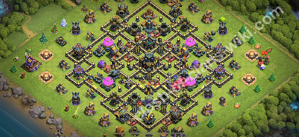 Die Anti 2 Sterne Base RH17 + Link, Hybrid 2025 - COC Rathaus 17 Kopieren Base, #2698