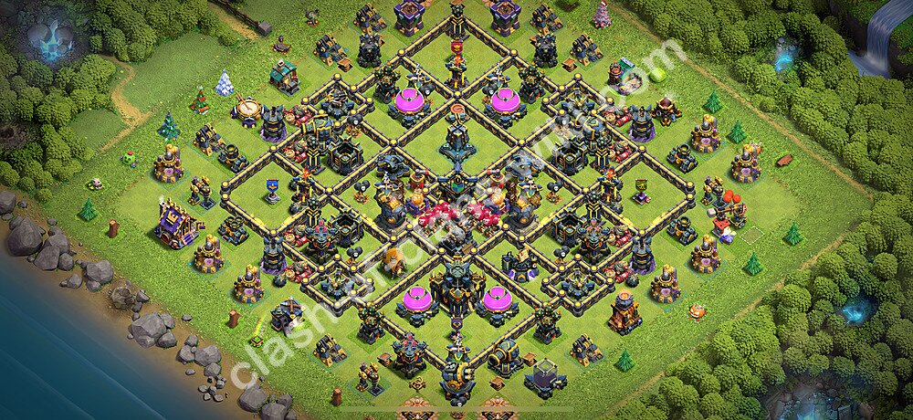 TH17 Trophy Base Plan with Link, Copy Town Hall 17 Base Design 2025, #2726