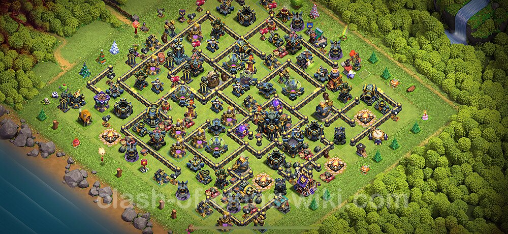 Diseño de aldea Anti 3 Estrellas Ayuntamiento 17 Copiar - COC TH17 Perfecta Distribucion 2025 + Enlace, #2956