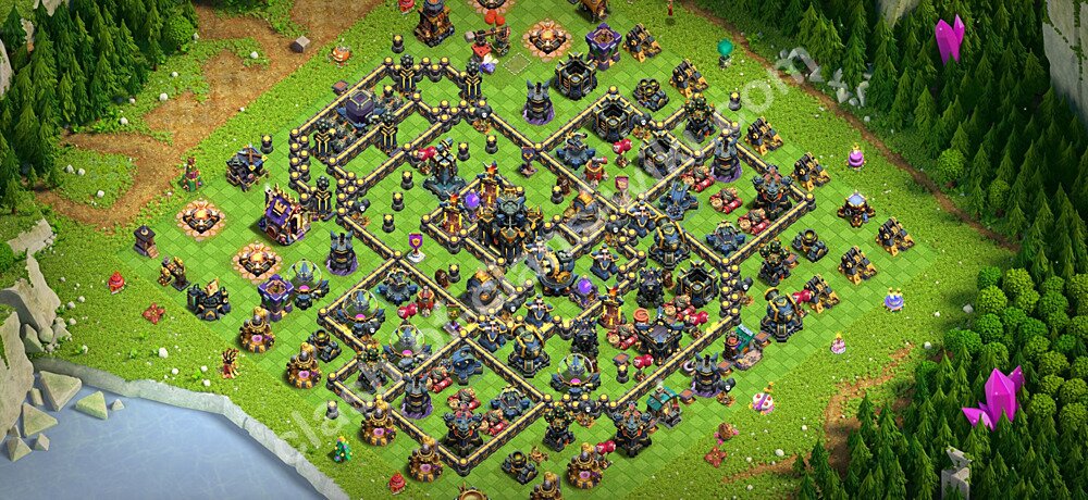 TH17 Trophy Base Plan with Link, Legend League, Hybrid, Copy Town Hall 17 Base Design 2026, #3286