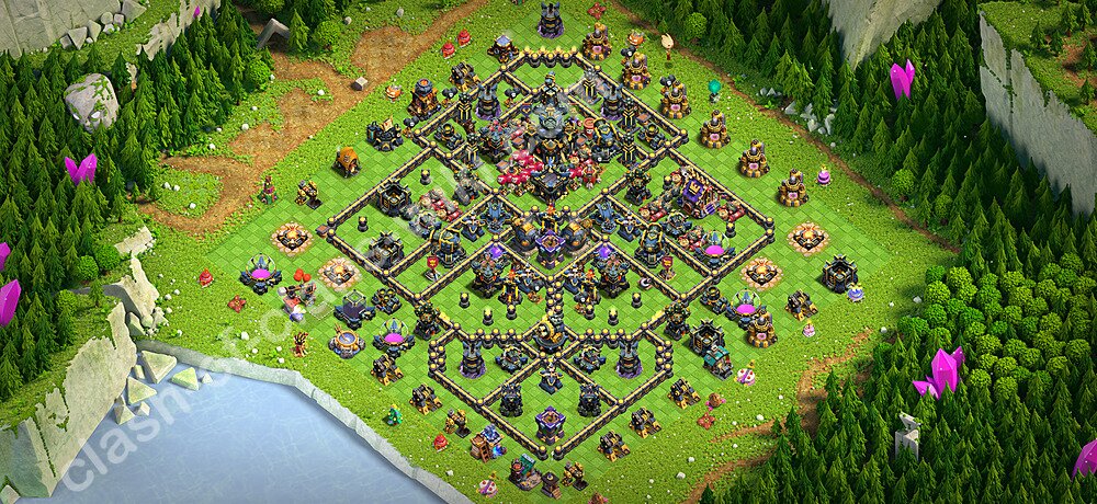 TH17 Trophy Base Plan with Link, Legend League, Copy Town Hall 17 Base Design 2026, #3373