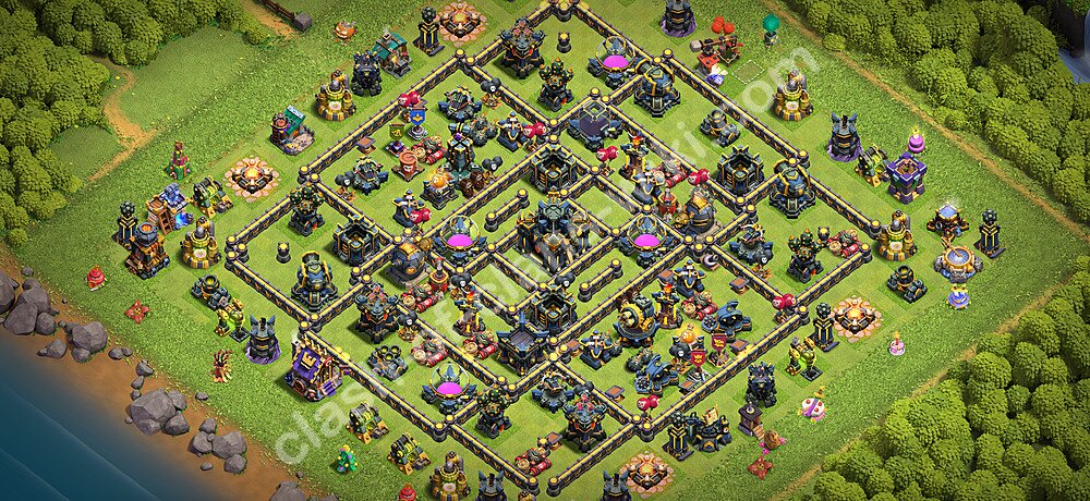 TH17 Anti 2 Stars Base Plan with Link, Hybrid, Copy Town Hall 17 Base Design 2026, #3480