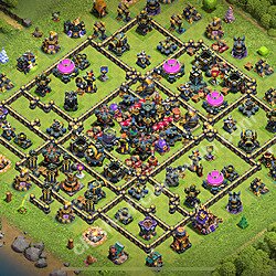 Municipio livello 17 Base + Link, Anti tutto, Ibrido - Miglior Disposizione villaggio per Farming COC 2026 TH17, #2500