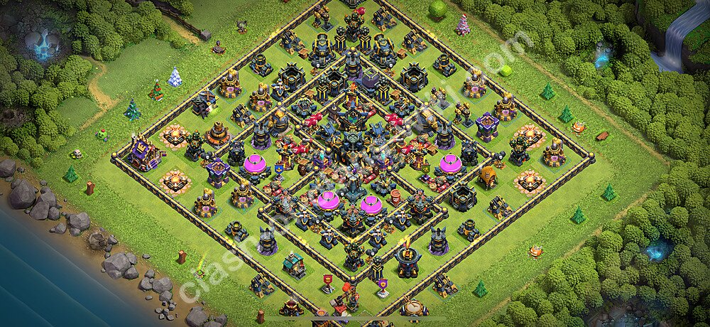 Municipio livello 17 Base + Link, Anti 3 stelle, Ibrido - Miglior Disposizione villaggio per Farming COC 2026 TH17, #2257