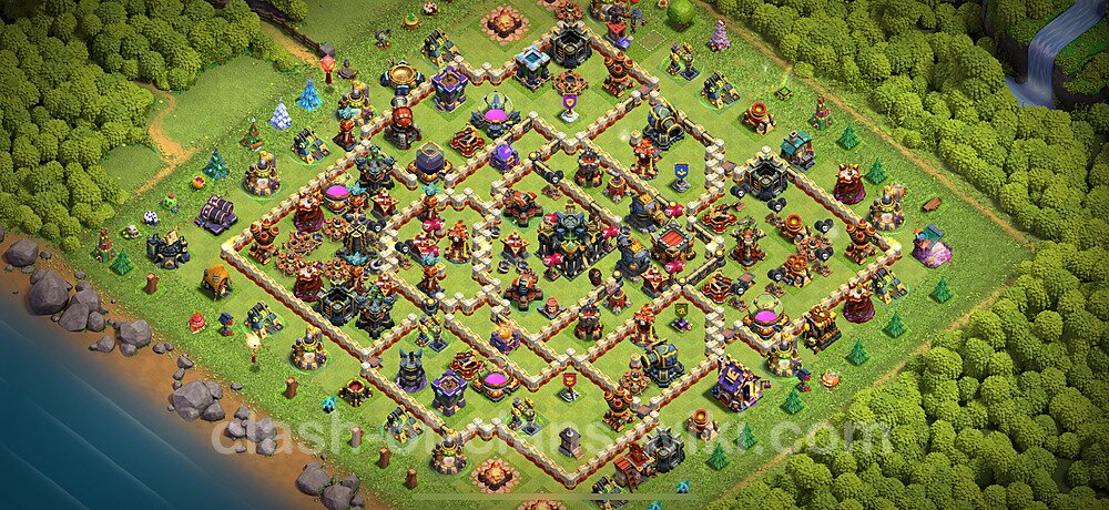 Base plan TH17 (design / layout) with Link, Anti 3 Stars, Hybrid for Farming 2024, #2308