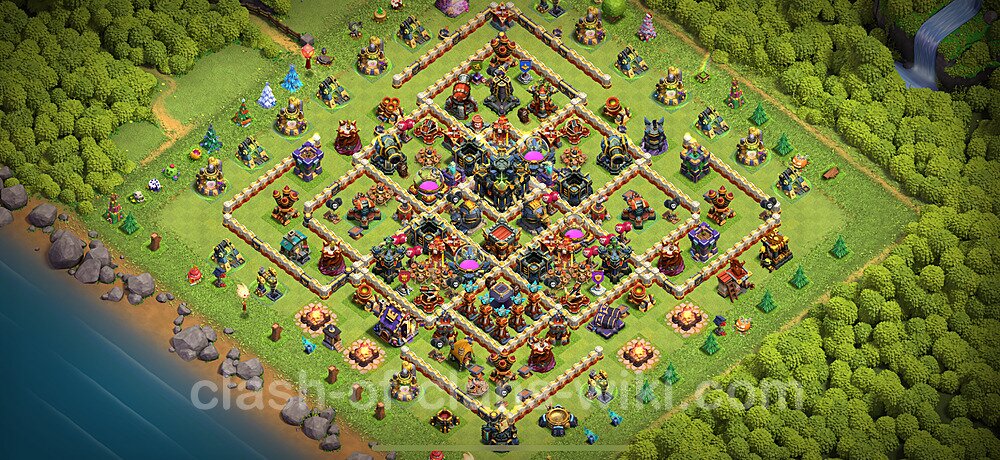 Base plan TH17 (design / layout) with Link, Anti 3 Stars for Farming 2024, #2311