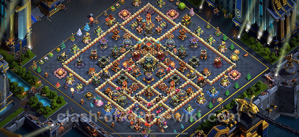 Base plan TH17 (design / layout) with Link, Anti 3 Stars for Farming 2024, #2313