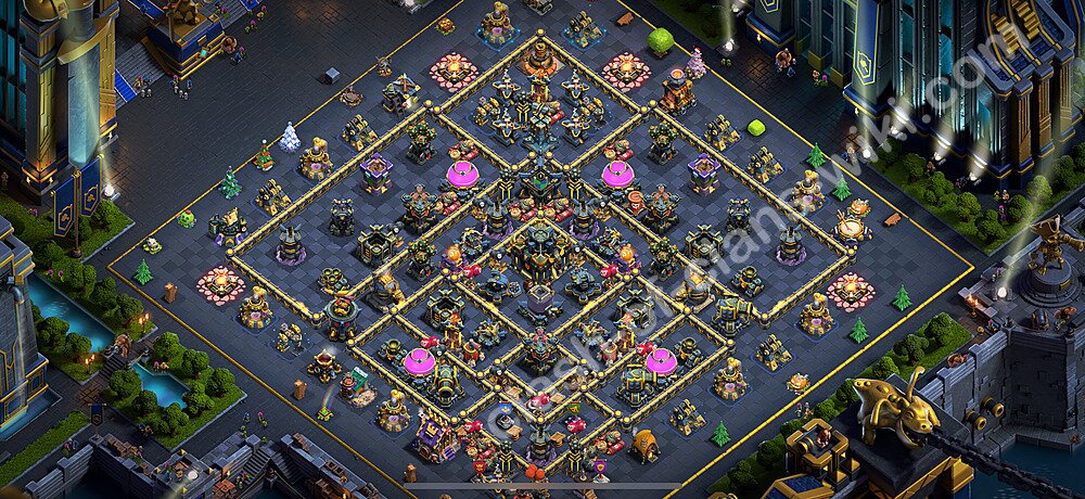 Base plan TH17 (design / layout) with Link, Anti 3 Stars for Farming 2025, #2313