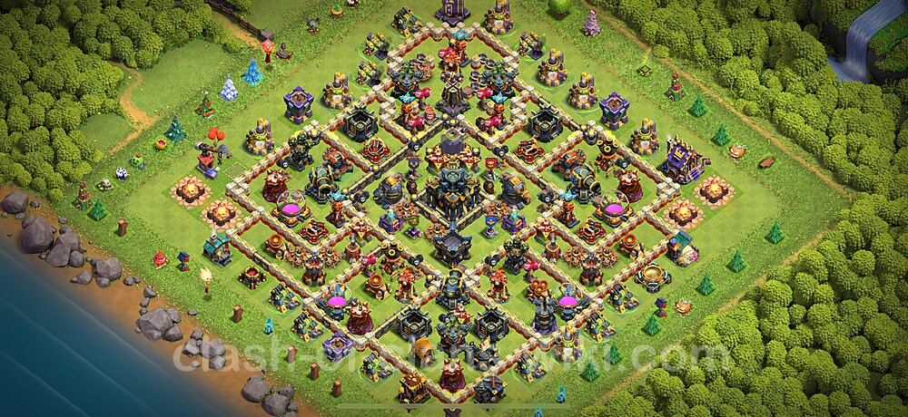 Base plan TH17 (design / layout) with Link, Anti 2 Stars, Hybrid for Farming 2024, #2318