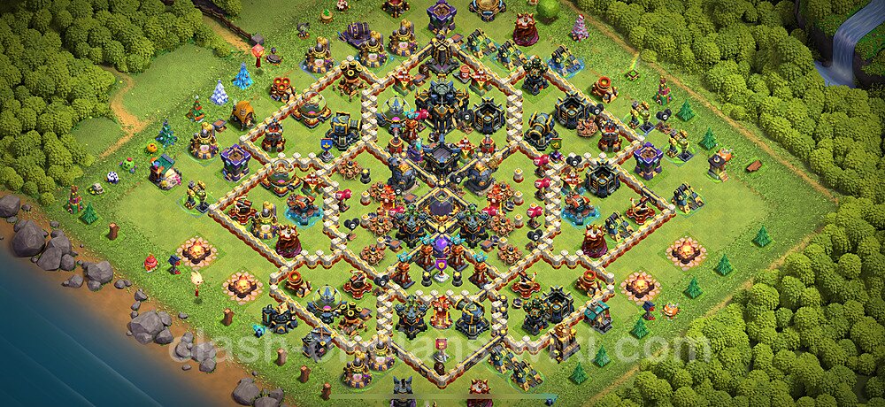 Base plan TH17 (design / layout) with Link, Anti 3 Stars for Farming 2024, #2319