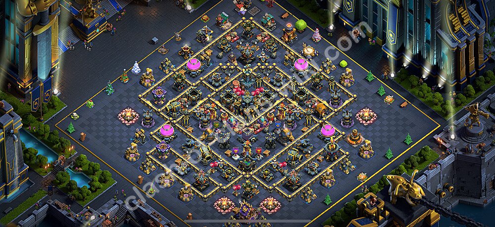 Base plan TH17 (design / layout) with Link, Anti 3 Stars for Farming 2025, #2333