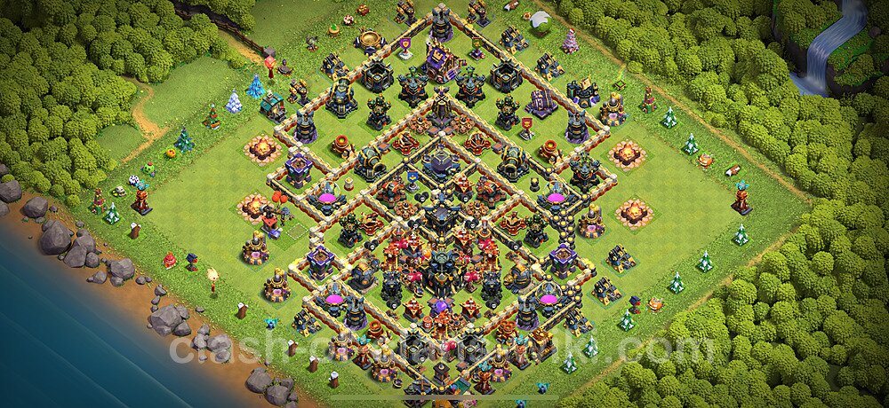 Base plan TH17 (design / layout) with Link, Anti 3 Stars for Farming 2024, #2347