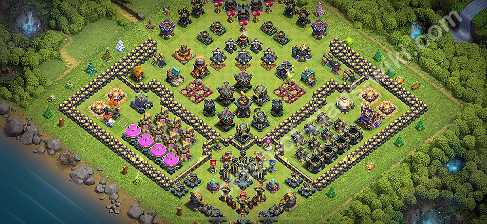 Municipio livello 17 Base + Link, Anti tutto - Miglior Disposizione villaggio per Farming COC 2026 TH17, #2487