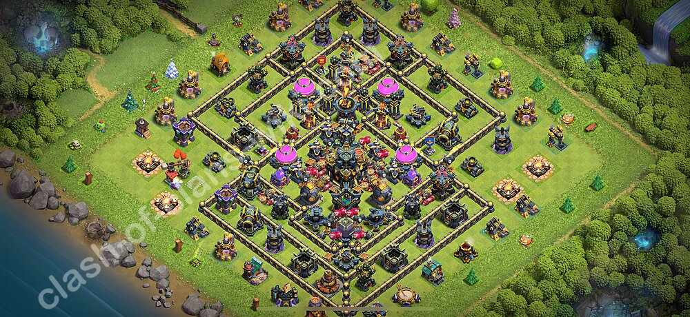 Municipio livello 17 Base + Link, Anti 3 stelle - Miglior Disposizione villaggio per Farming COC 2025 TH17, #2542