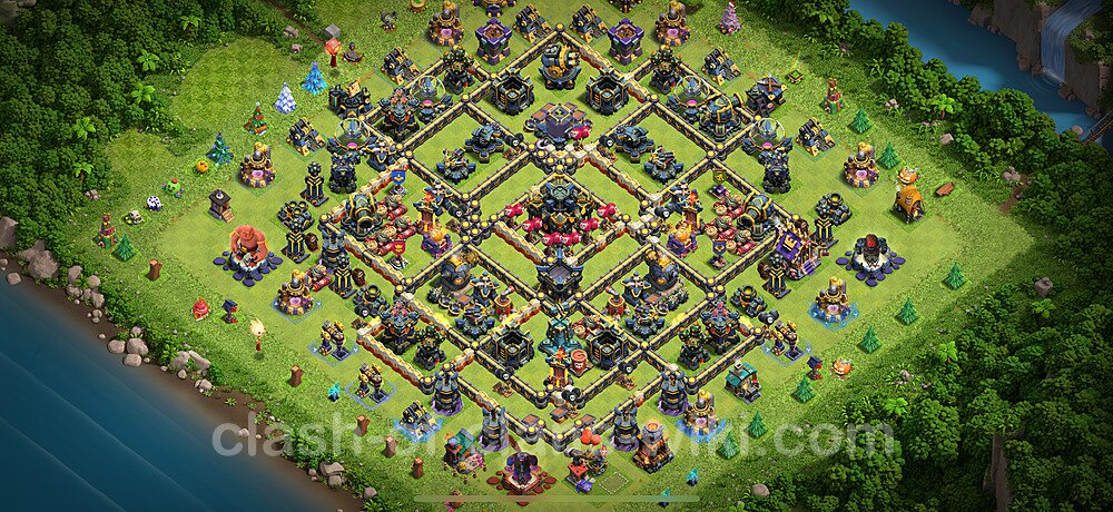 Farming Base Village HDV 17 + Lien (Link), Anti 3 étoiles 2025 - Hôtel de Ville 17 Base Copier, #2601