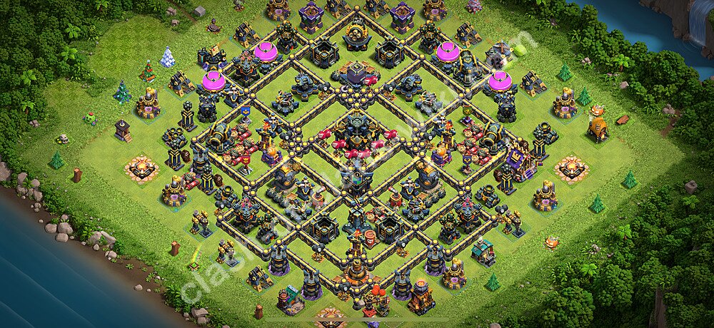 Municipio livello 17 Base + Link, Anti 3 stelle - Miglior Disposizione villaggio per Farming COC 2025 TH17, #2601