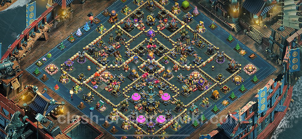 Farming Base Village HDV 17 + Lien (Link), Hybride 2025 - Hôtel de Ville 17 Base Copier, #2626
