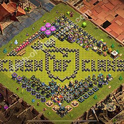 TH17 Troll Base Plan with Link, Copy Town Hall 17 Funny Art Layout 2026, #2546