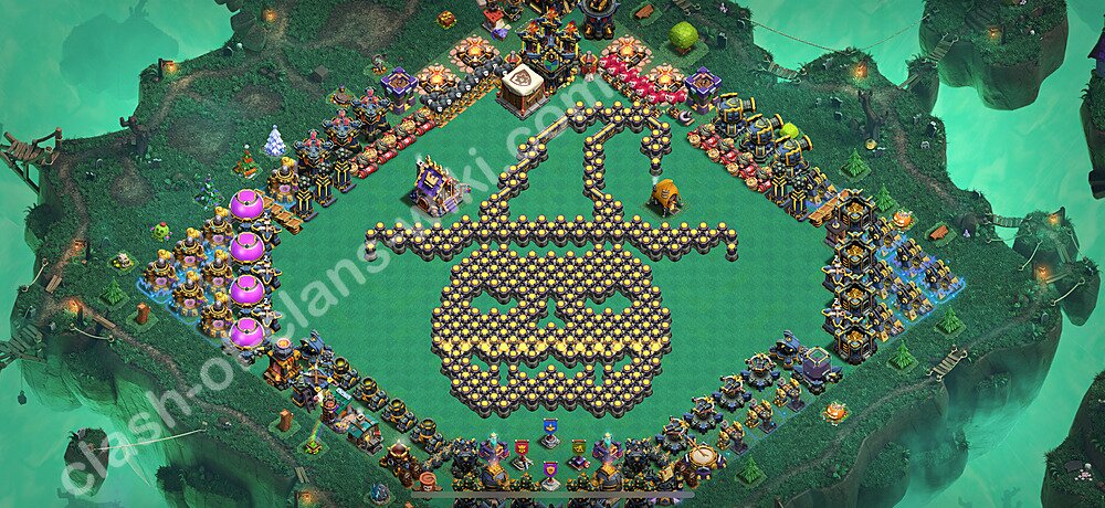 Municipio livello 17 Funny Troll Base + Link - Miglior Disposizione Villaggio COC 2026 TH17, #2491