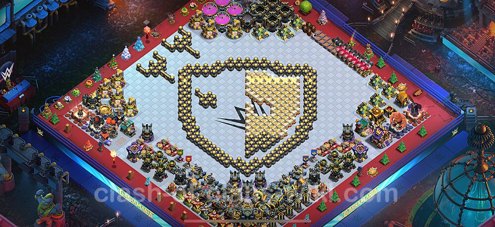 Funny Troll Diseño de aldea Ayuntamiento 17 Copiar - COC TH17 Perfecta Distribucion 2025 + Enlace, #2567