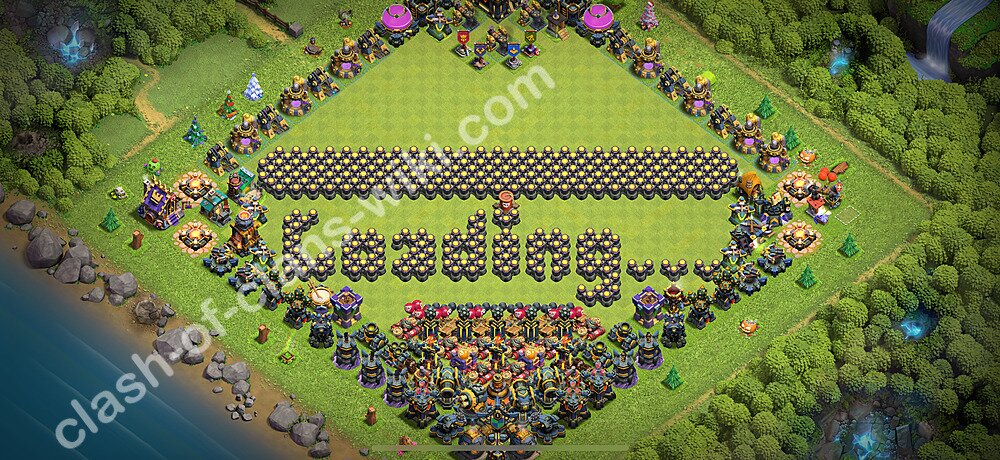 Municipio livello 17 Funny Troll Base + Link - Miglior Disposizione Villaggio COC 2025 TH17, #2723