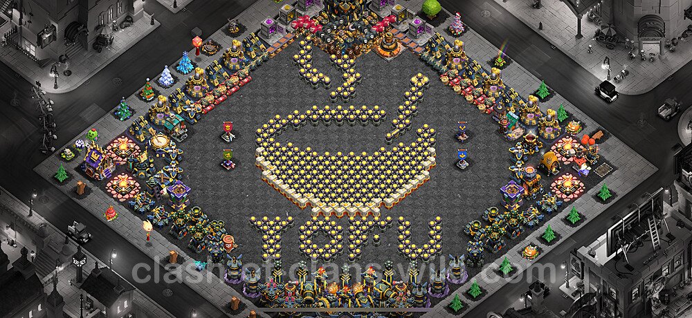 TH17 Troll Base Plan with Link, Copy Town Hall 17 Funny Art Layout 2025, #2724