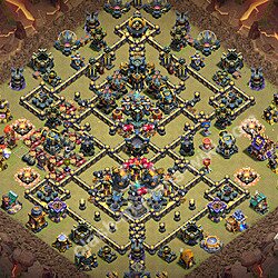 Diseño de aldea para Guerra Anti 3 Estrellas Ayuntamiento 17 Copiar - COC TH17 Perfecta Distribucion 2026 + Enlace, #2932