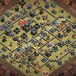 Base War TH17 dengan Link, Anti Bintang 3, Salin Desain Liga Perang Klan (CWL) Balai Kota 17 2026, #3001
