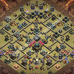 Diseño de aldea para Guerra Anti 2 Estrellas Ayuntamiento 17 Copiar, Anti Todo - COC TH17 Perfecta Distribucion 2026 + Enlace, #3015
