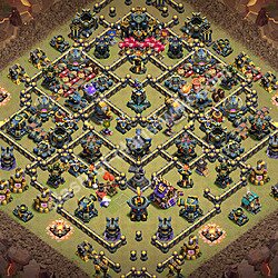 Diseño de aldea para Guerra Ayuntamiento 17 Copiar, Anti Aire / Electro Dragón - COC TH17 Perfecta Distribucion 2026 + Enlace, #3503
