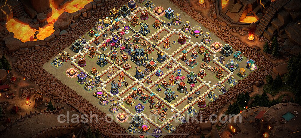 TH17 Anti 3 Stars War Base Plan with Link, Copy Town Hall 17 CWL Design 2025, #2245