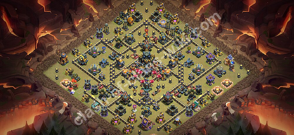 Base War Anti Bintang 2 TH17 dengan Link, Salin Desain Liga Perang Klan (CWL) Balai Kota 17 2026, #2266