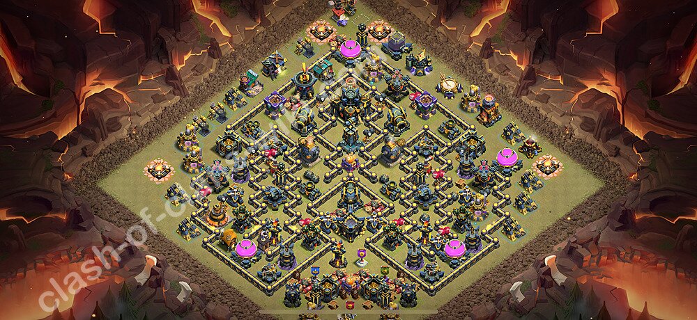 TH17 Anti 3 Stars War Base Plan with Link, Copy Town Hall 17 CWL Design 2025, #2280