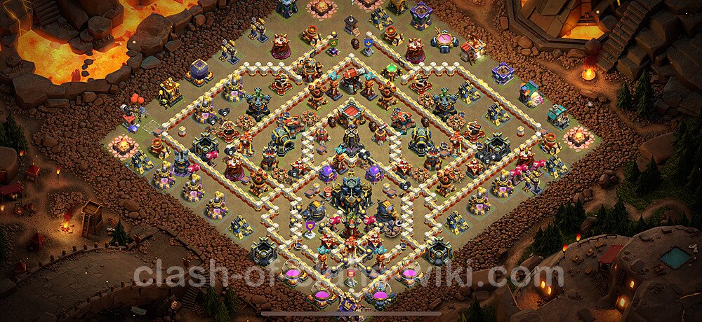 TH17 Anti 3 Stars War Base Plan with Link, Copy Town Hall 17 CWL Design 2025, #2293