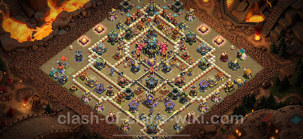 TH17 Anti 3 Stars War Base Plan with Link, Copy Town Hall 17 CWL Design 2024, #2320