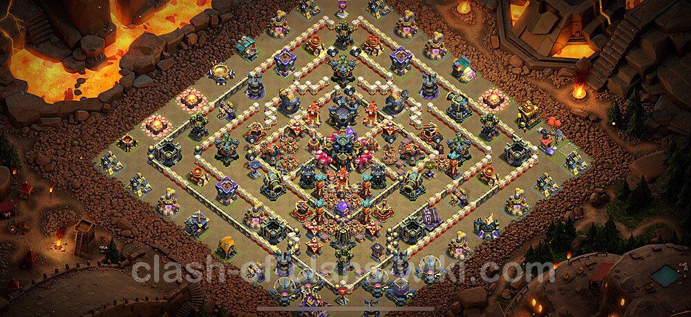 TH17 Anti 2 Stars War Base Plan with Link, Copy Town Hall 17 CWL Design 2024, #2345