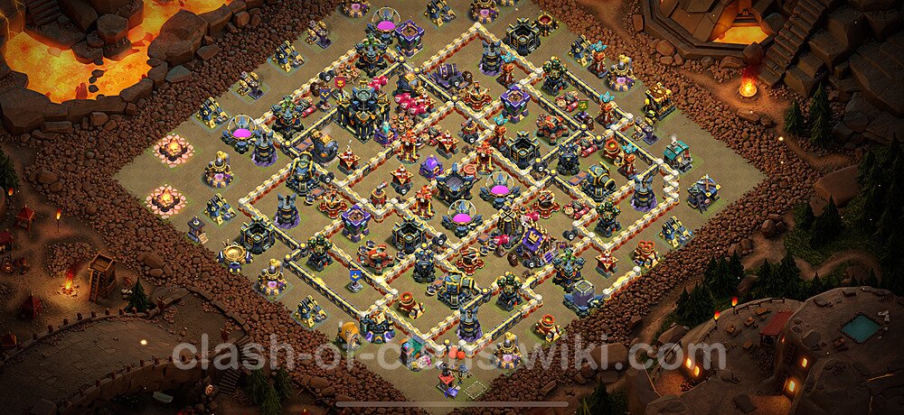 TH17 Anti 3 Stars War Base Plan with Link, Copy Town Hall 17 CWL Design 2025, #2385