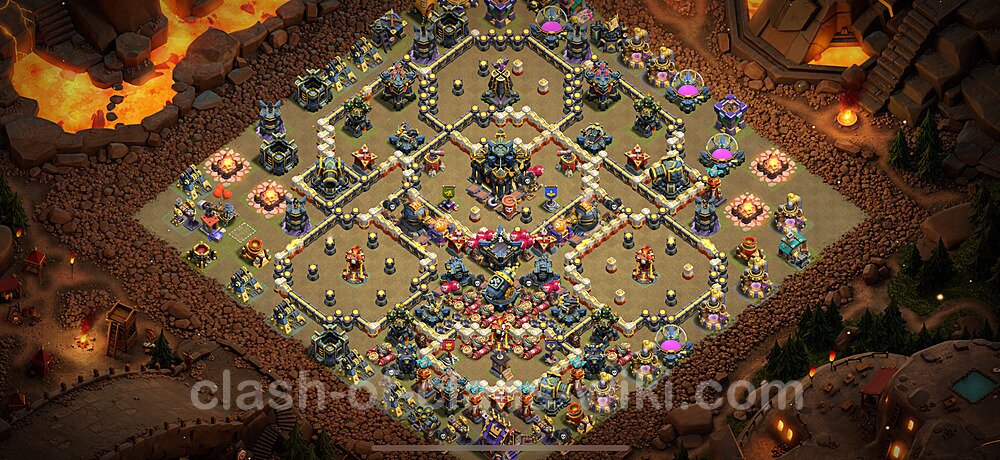 Diseño de aldea para Guerra Anti 3 Estrellas Ayuntamiento 17 Copiar, Anti Todo - COC TH17 Perfecta Distribucion 2025 + Enlace, #2506