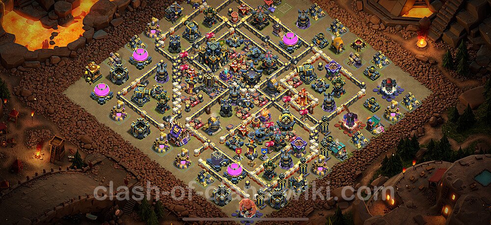 TH17 Anti 3 Stars War Base Plan with Link, Copy Town Hall 17 CWL Design 2025, #2575