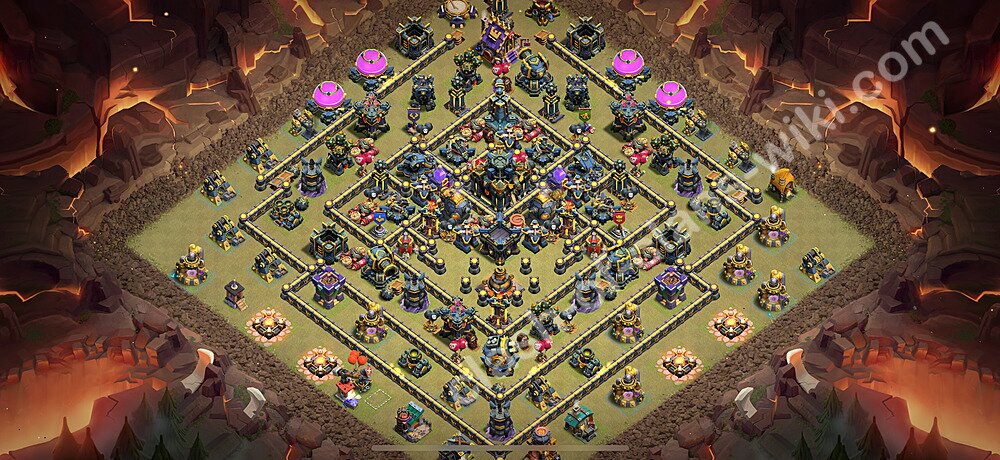 Diseño de aldea para Guerra Anti 2 Estrellas Ayuntamiento 17 Copiar - COC TH17 Perfecta Distribucion 2025 + Enlace, #2618