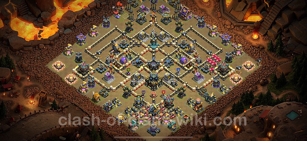 TH17 Anti 3 Stars War Base Plan with Link, Copy Town Hall 17 CWL Design 2025, #2694