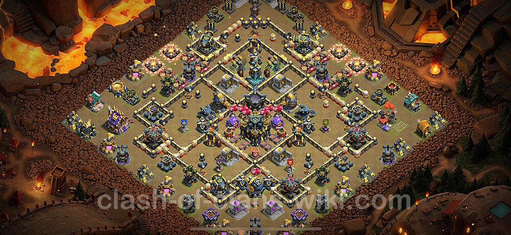 TH17 Anti 2 Stars War Base Plan with Link, Copy Town Hall 17 CWL Design 2025, #2696