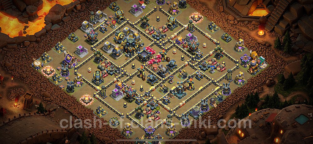 TH17 Anti 3 Stars War Base Plan with Link, Copy Town Hall 17 CWL Design 2025, #2725