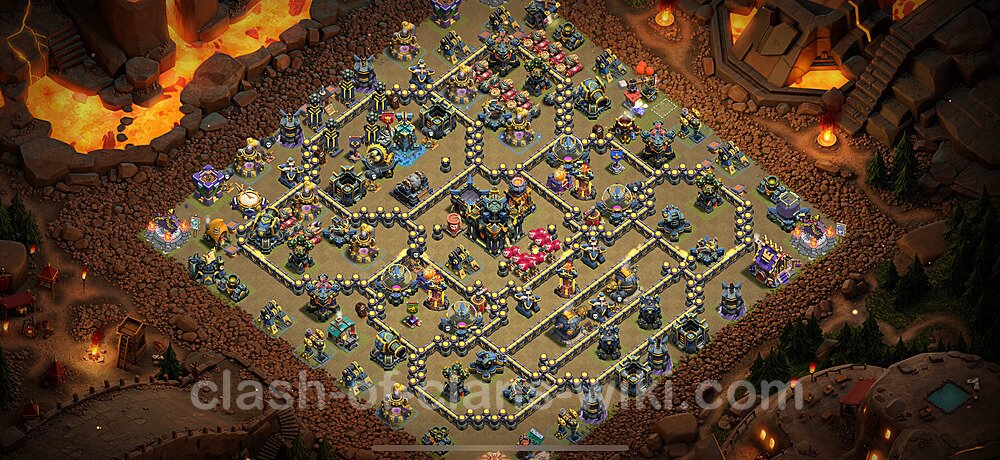 TH17 Anti 3 Stars War Base Plan with Link, Copy Town Hall 17 CWL Design 2025, #2801