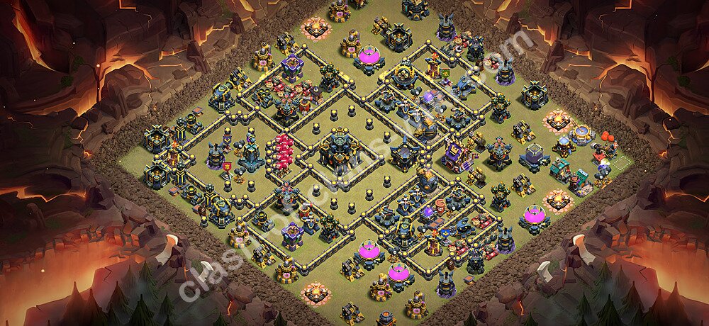 TH17 Anti 3 Stars War Base Plan with Link, Copy Town Hall 17 CWL Design 2026, #2966