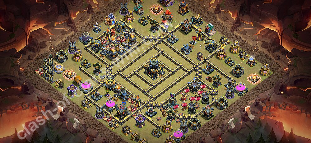 Base War TH17 dengan Link, Salin Desain Liga Perang Klan (CWL) Balai Kota 17 2026, #2968